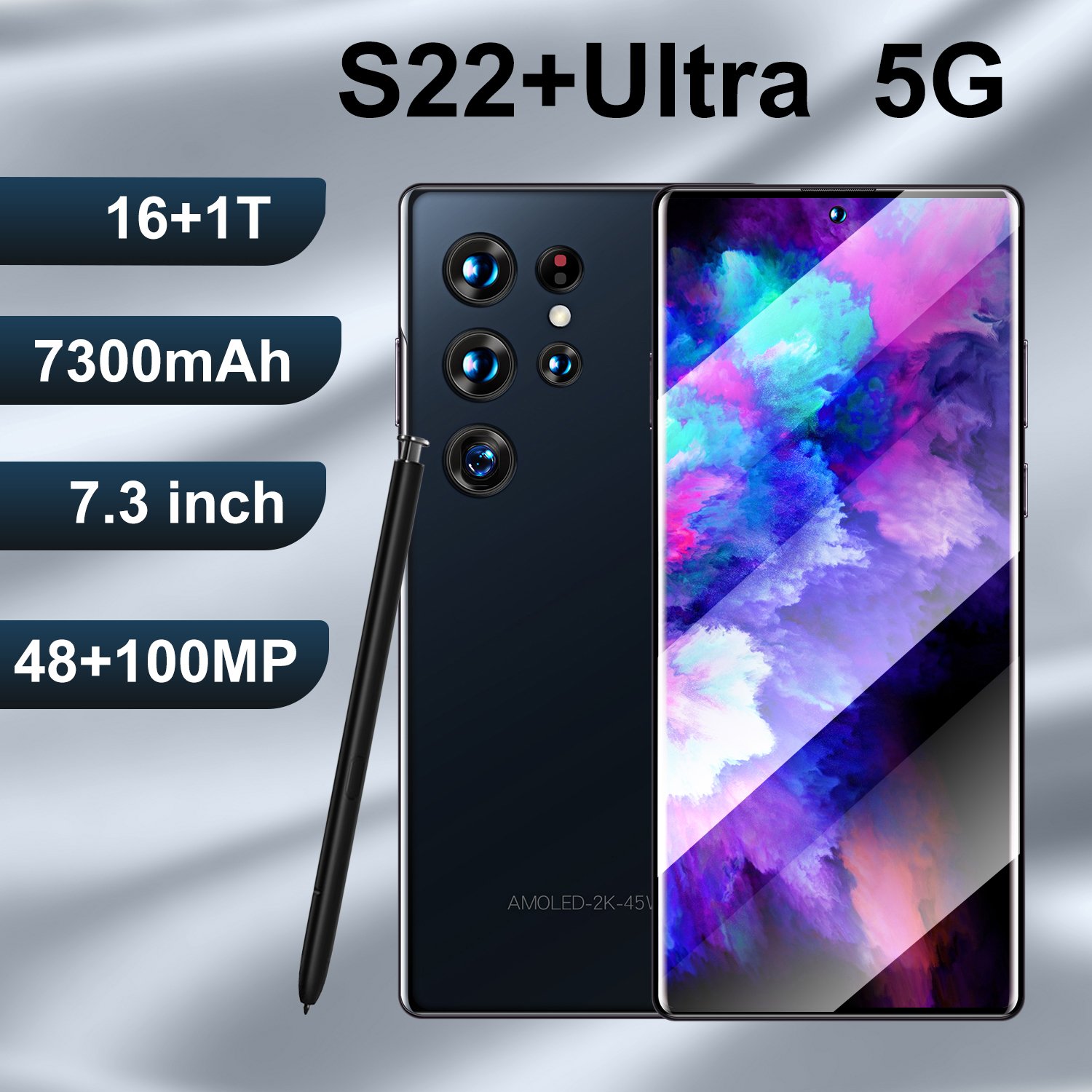 S22 Ultra Smartphone Original 7.3 inch 16GB 1TB Cell Phone Unlocked Mobile Phones Celulares Smartphones Global Version 5G Phone